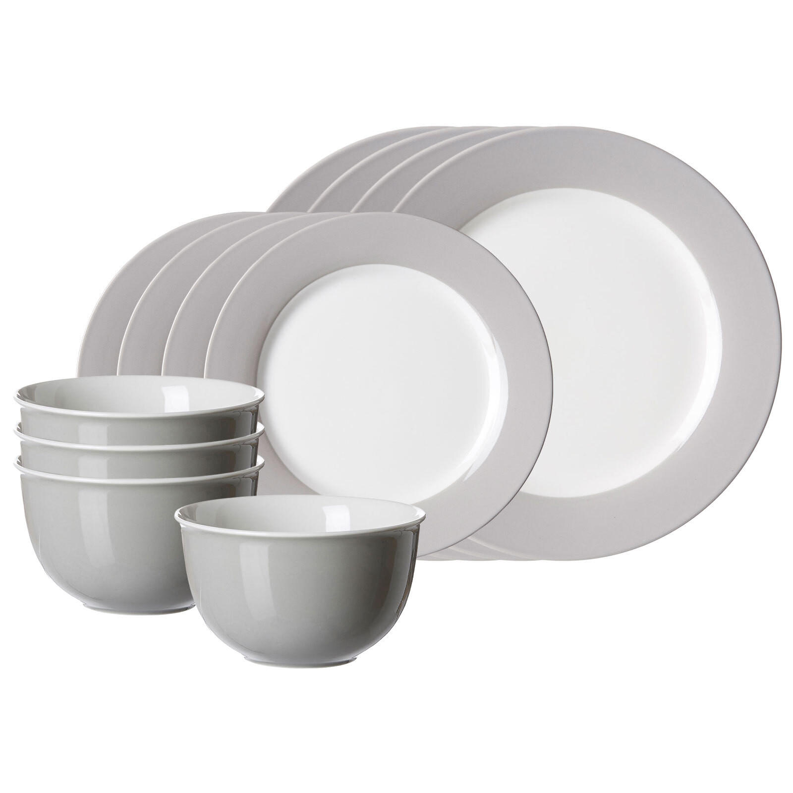 BASIC-SET Doppio Grau 12er Set - Grau, Keramik (1/1/1cm) - Ritzenhoff Breker