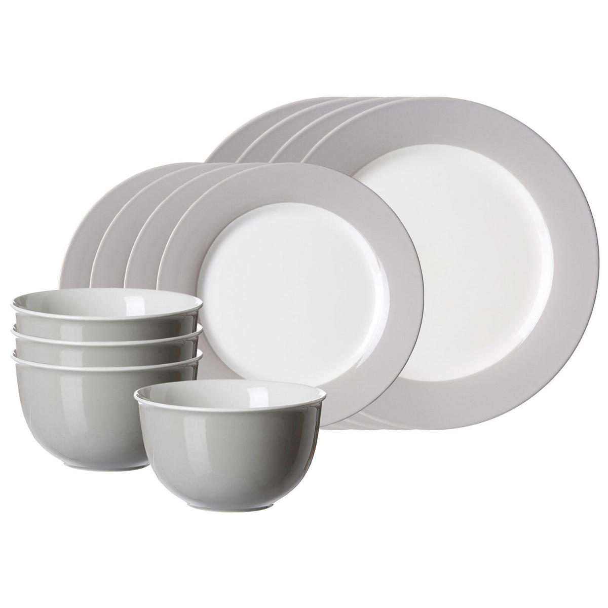 BASIC-SET Doppio Grau 12er Set - Grau, Keramik (1/1/1cm) - Ritzenhoff Breker