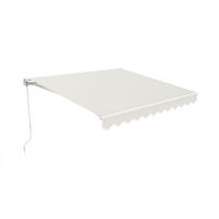 MONOBLOCK-MARKISE VECCHIO Weißes Gestell - leinwand Beige 3x2,5m - Premium-Leinwand 320g/m² - Beige, Metall (295/218/250cm) - Cazeboo