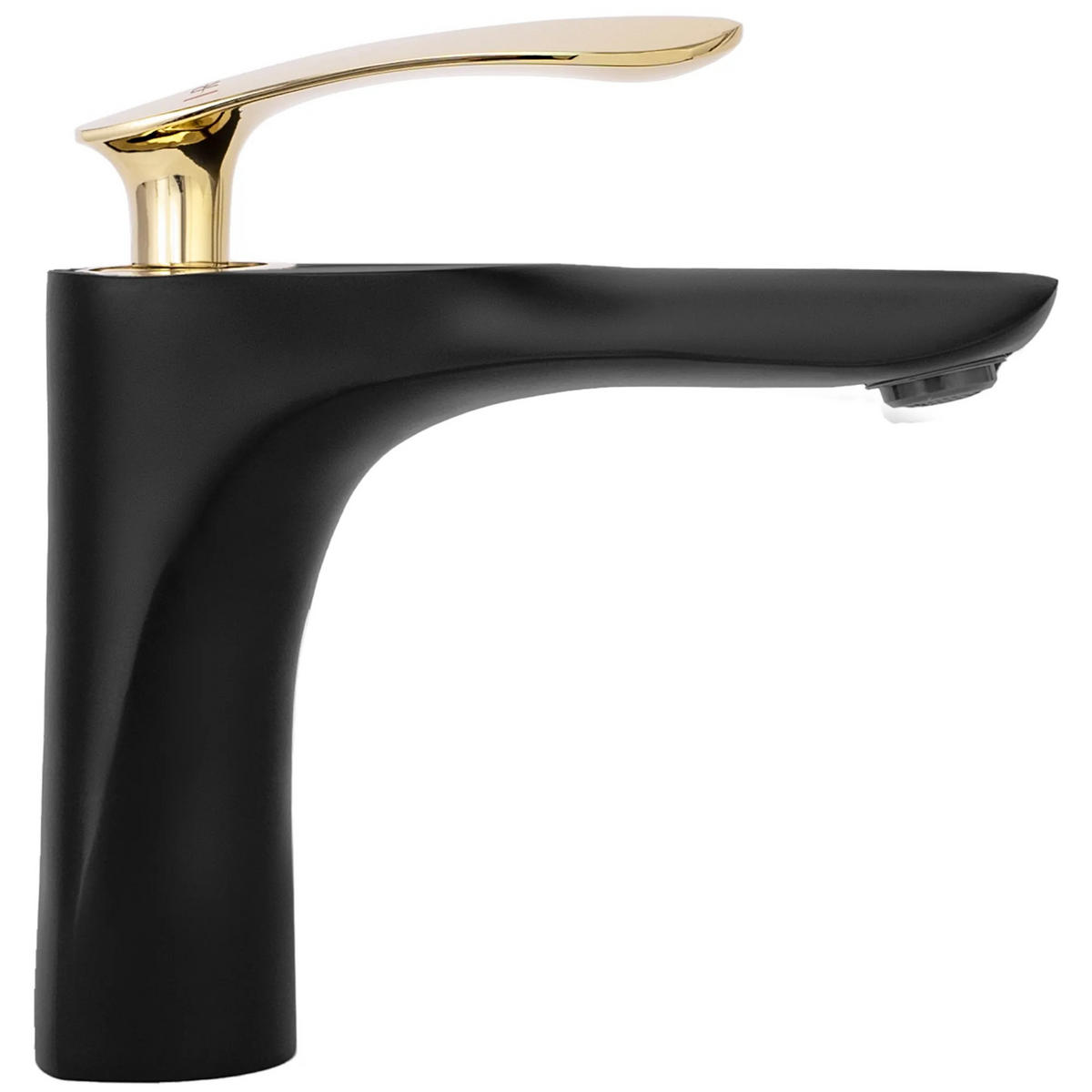 WASCHBECKENARMATUR Rea Orbit Black Gold Low - Schwarz, Metall (4.5/17/16cm) - REA