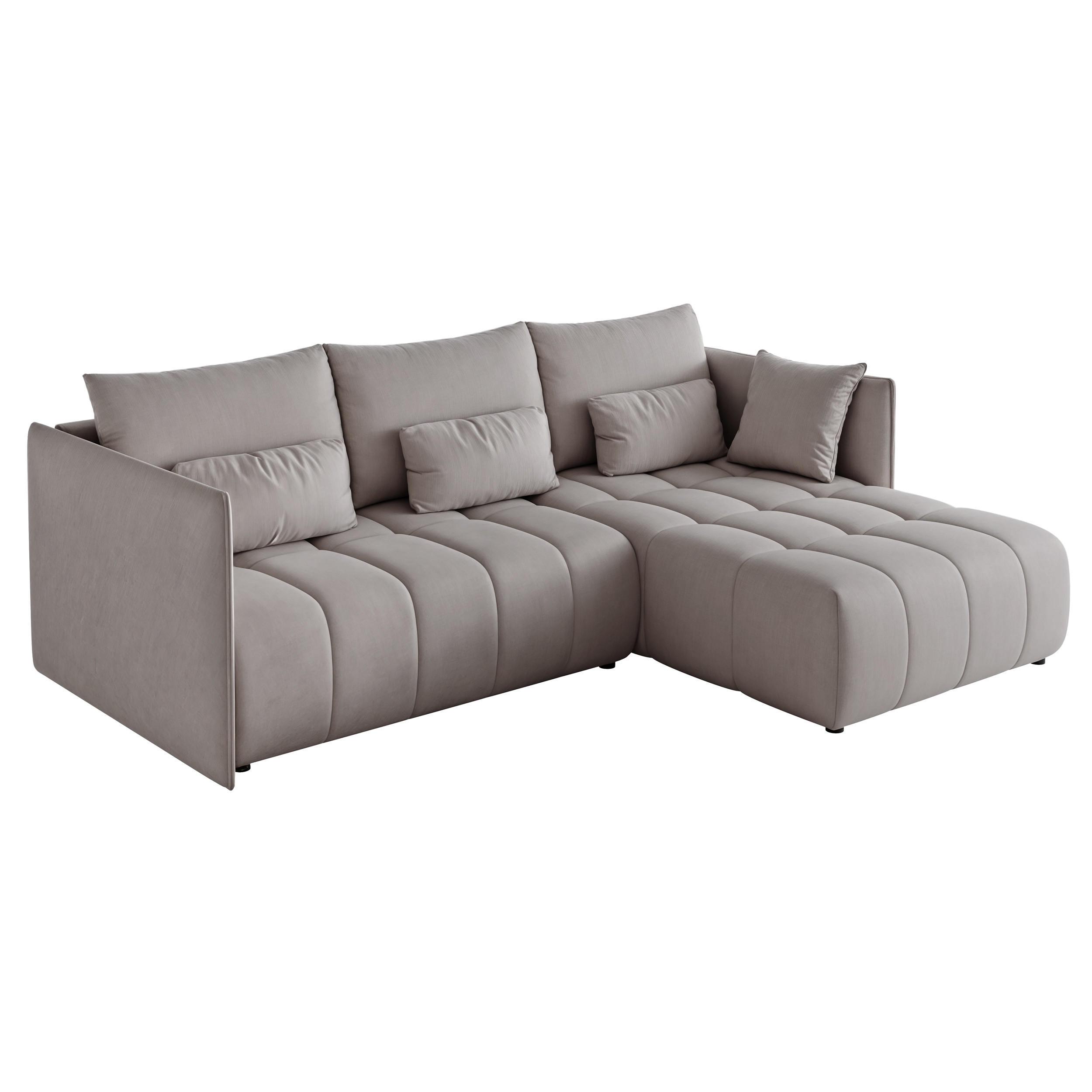 ECKSOFA CLEO mit Schlaffunktion und Bettkasten Grau - Grau, Holzwerkstoff/Kunststoff (245/180cm) - Idohome