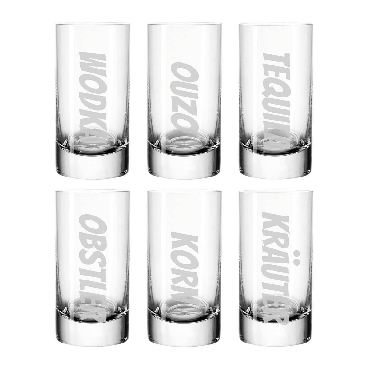 STAMPER Schnaps-Ensemble transparent 55 ml 6er Set - Transparent, Glas (0.055L) - LUXENTU