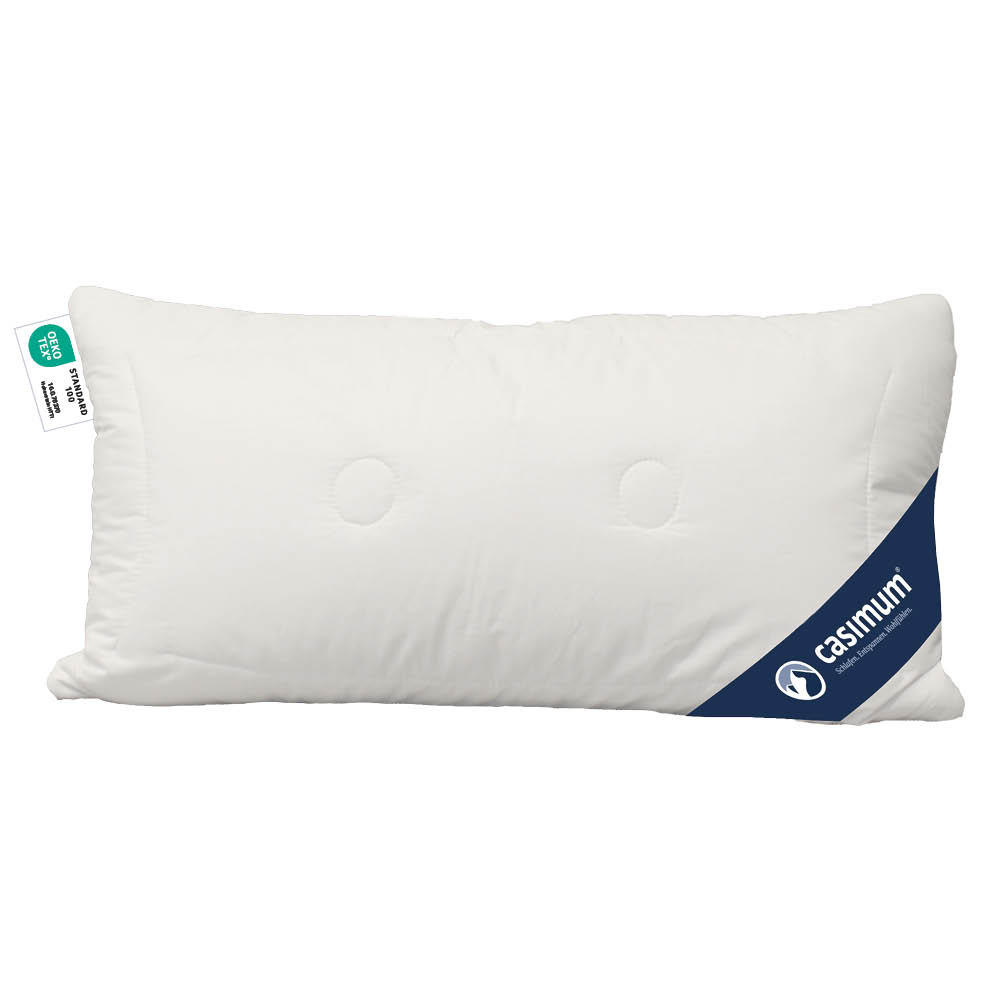 KOPFKISSEN 40x80 cm, weich & stützend, Naturhaarkissen mit 100% Kamelflaumhaar (Außen) - Weiß, Textil (40/80cm) - casimum