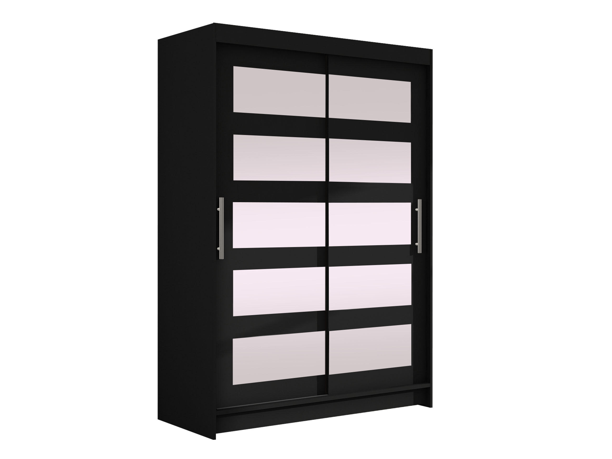 KLEIDERSCHRANK Miami IV - Silberfarben/Schwarz, Holzwerkstoff/Kunststoff (120/200/58cm) - MIRJAN24