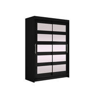 KLEIDERSCHRANK Miami IV - Silberfarben/Schwarz, Holzwerkstoff/Kunststoff (120/200/58cm) - MIRJAN24