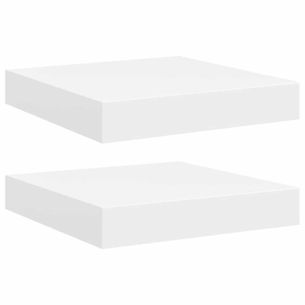 SCHWEBEREGALE 2er Set Weiss 23/23.5/3.8 Cm Mdf - Weiß, Holzwerkstoff (23.5/3.8/23.5cm) - vidaXL