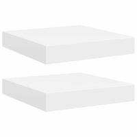 SCHWEBEREGALE 2er Set Weiss 23/23.5/3.8 Cm Mdf - Weiß, Holzwerkstoff (23.5/3.8/23.5cm) - vidaXL