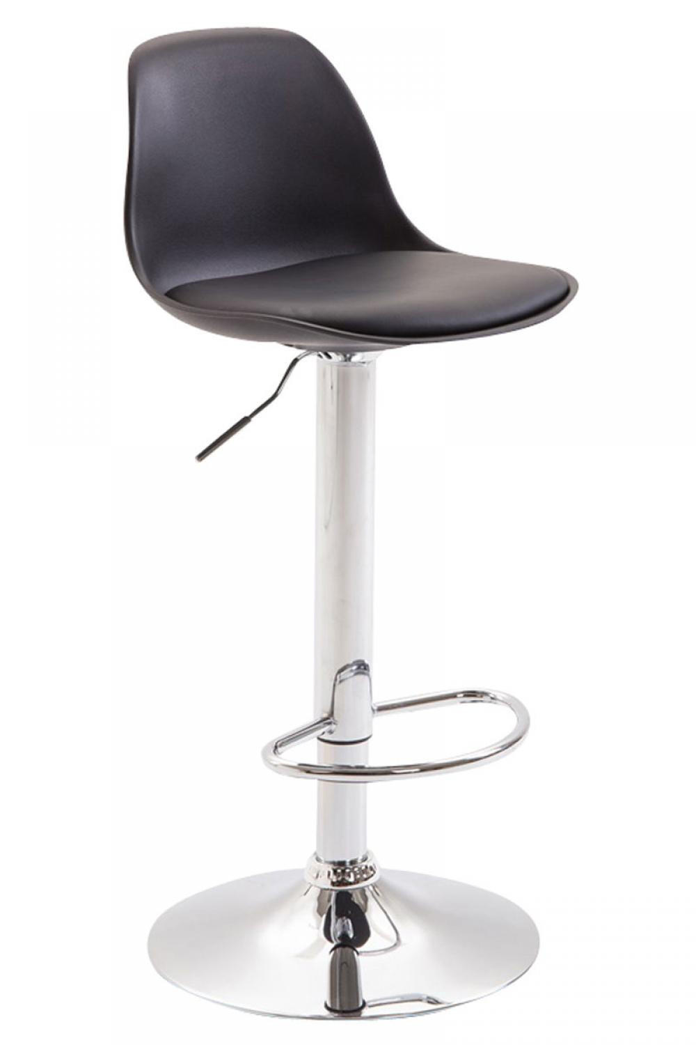 BARHOCKER Kunststoff schwarz - Chromfarben/Schwarz, Kunststoff/Metall (39/82/43cm) - CLP