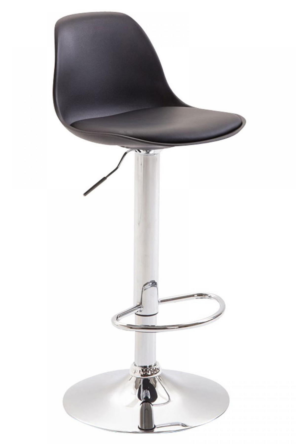 BARHOCKER Kunststoff schwarz - Chromfarben/Schwarz, Kunststoff/Metall (39/82/43cm) - CLP