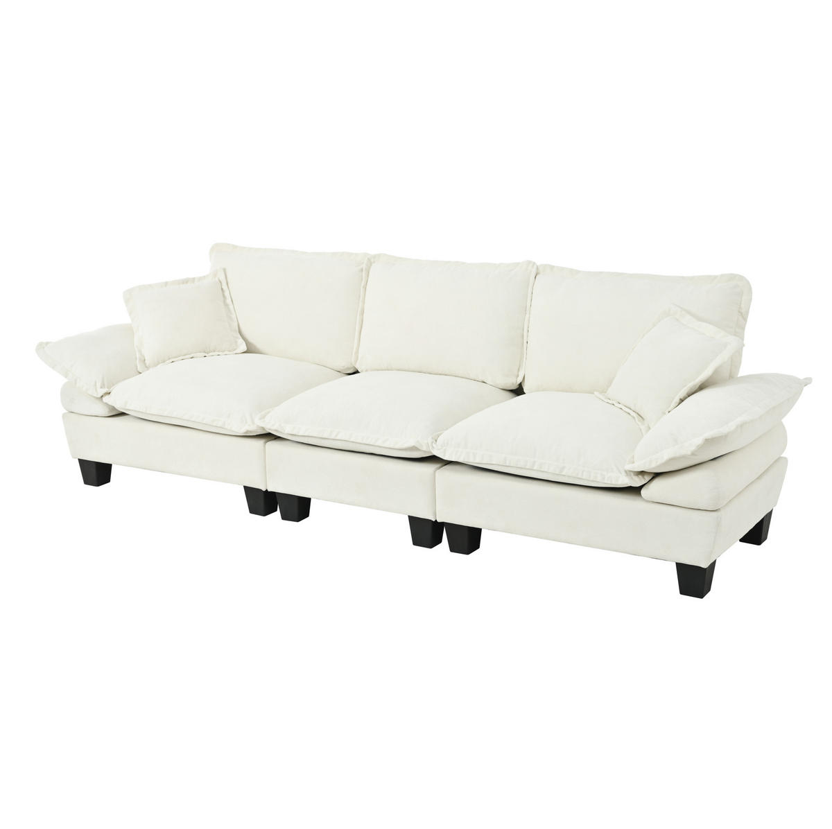 SOFA Modulsofa ca. 263 x 82 x 90 cm Chenille Beige - Beige, Holzwerkstoff (82/90/263cm) - Meubliv