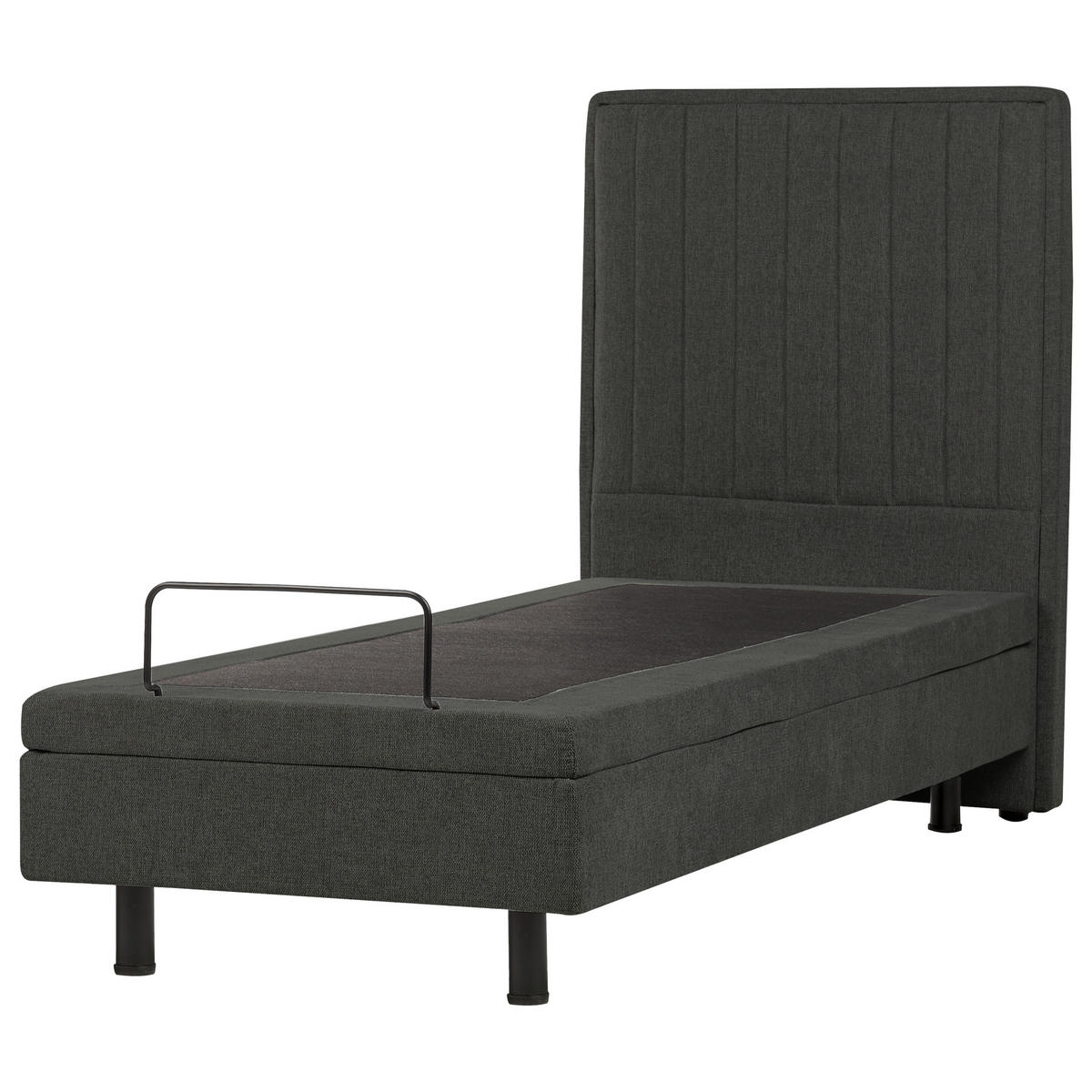POSTEL nastavitelná 80/200 cm Látka Tmavě šedá Castellan - tmavě šedá, textil (80/200cm) - Beliani
