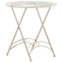 GARTENTISCH rund Metall antik-creme - Creme, Metall (71/71/71cm) - CLP