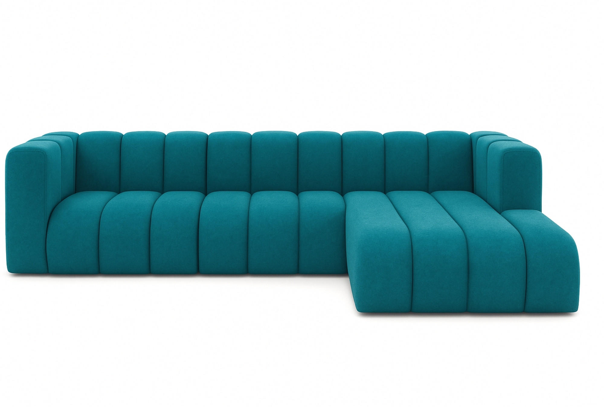 ECKSOFA L-Form GRAND 318 cm, Stoff Salvador, Azurblau, Rechts - Blau, Holz (318/179cm) - Kaiser Möbel