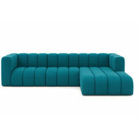 ECKSOFA L-Form GRAND 318 cm, Stoff Salvador, Azurblau, Rechts - Blau, Holz (318/179cm) - Kaiser Möbel