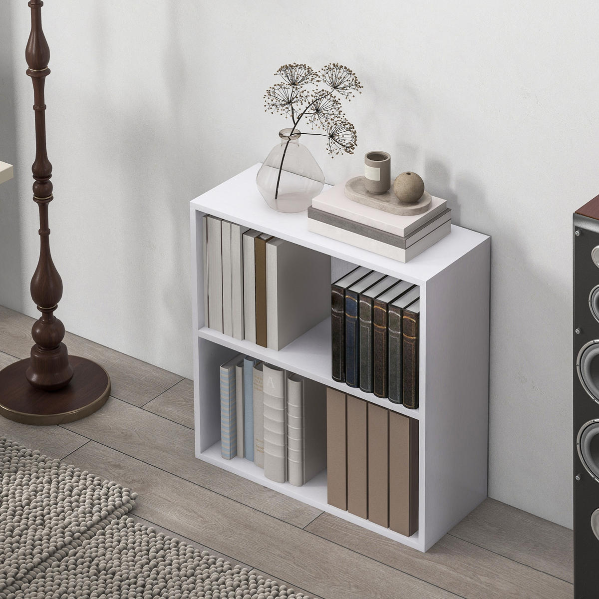 BÜCHERREGAL 60/24/63 cm weiß - Weiß, Karton (60/63/24cm)