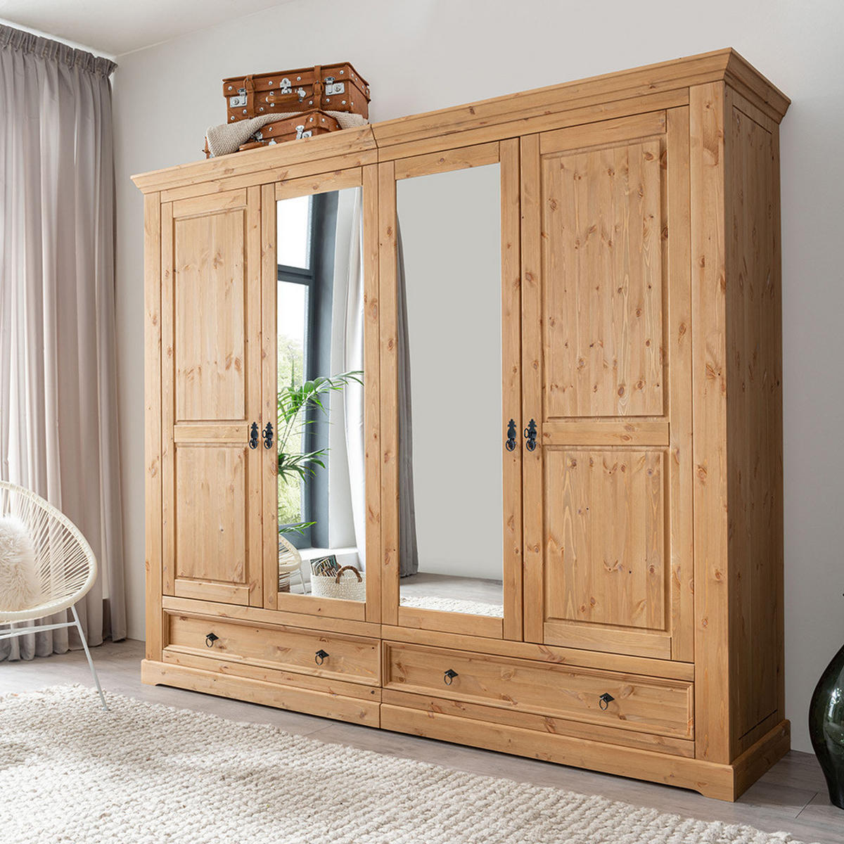 KLEIDERSCHRANK Steinkjer-69 - Braun, Holz (254/215/62cm) - Lomado