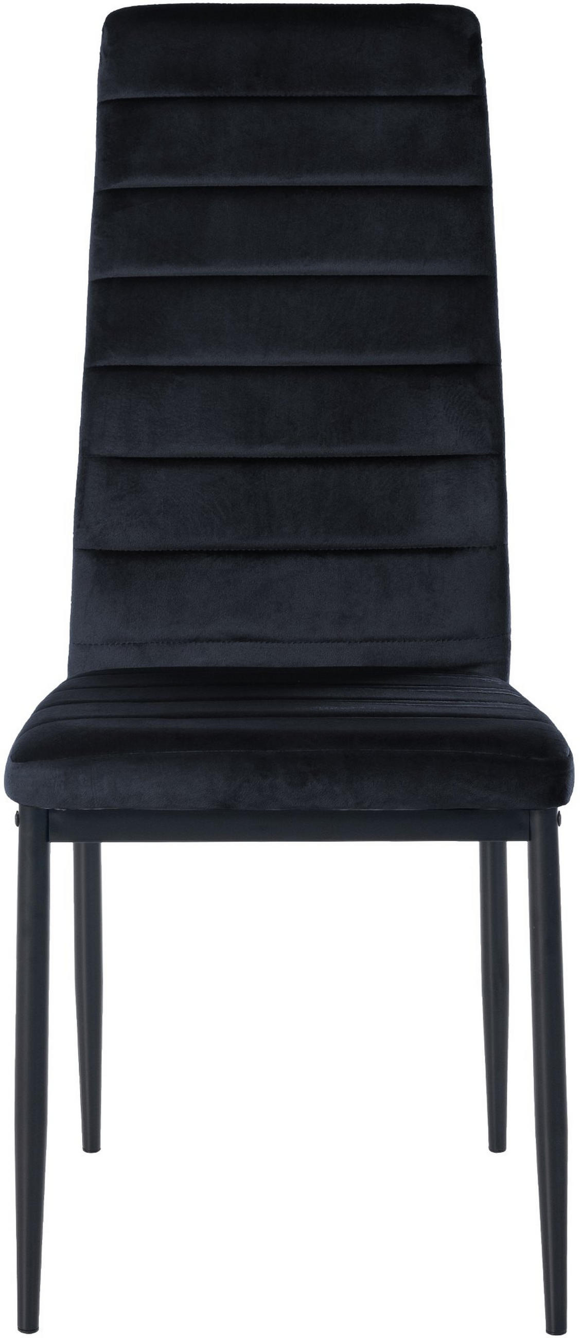 ESSZIMMERSTUHL Hador Samt Schwarz Wohnzimmerstuhl - Schwarz, Textil (41.5/99/40cm) - DELUKE