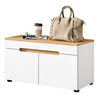 GARDEROBENBANK weiß, Eiche Artisan 80 cm, Schuhbank mit Soft-Close - Weiß, Holzwerkstoff (80/45/37cm) - Inn.Furn