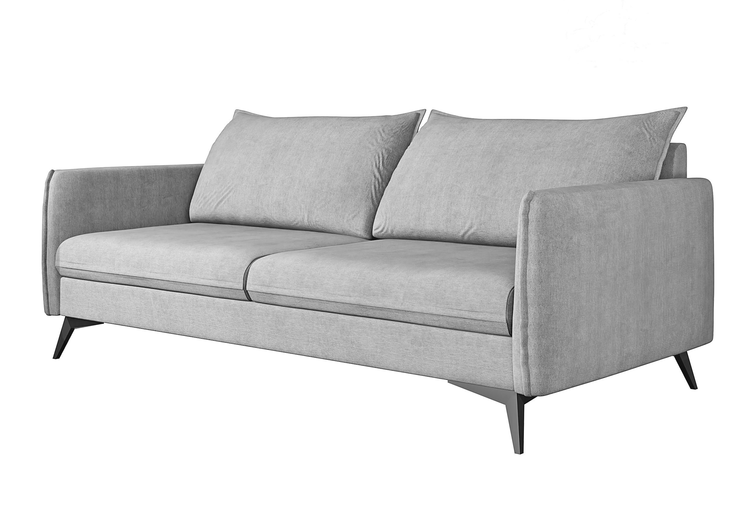 3-SITZER-SOFA Pulse Silber Luxusmicrofaser - Silberfarben/Schwarz, Holz/Textil (199/86/91cm) - S-Style Möbel