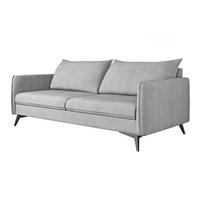 3-SITZER-SOFA Pulse Silber Luxusmicrofaser - Silberfarben/Schwarz, Holz/Textil (199/86/91cm) - S-Style Möbel