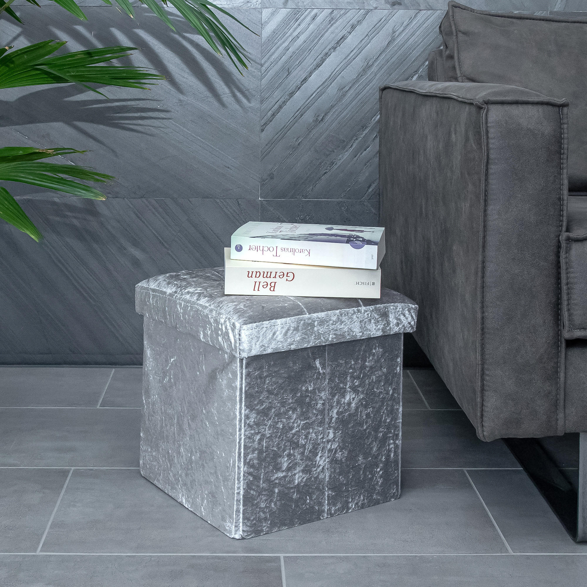 Thumbnail - Intirilife Sitzbox, Blau, Karton, 30x30x30 cm, Wohnzimmer, Hocker, Sitzwürfel