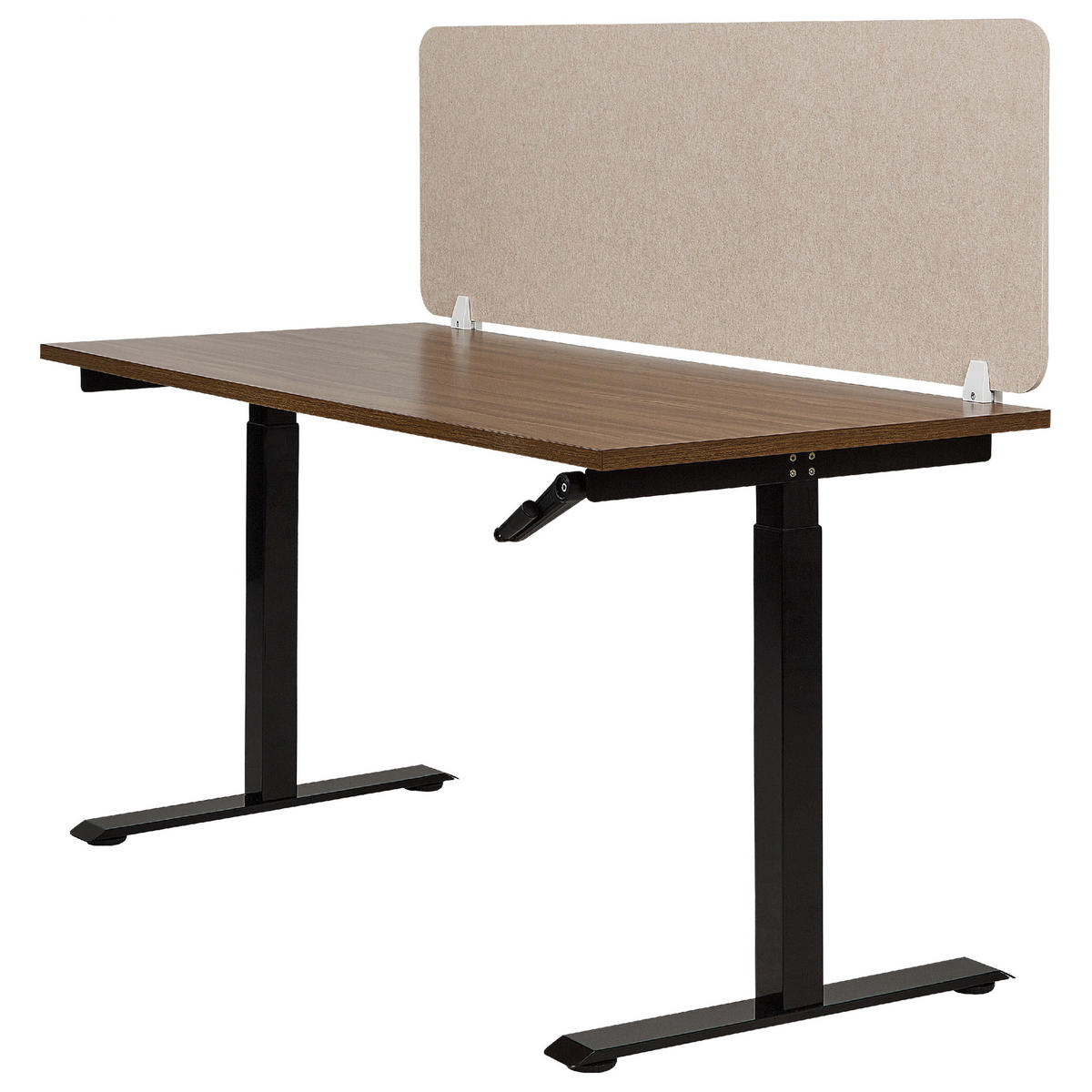 SCHREIBTISCHTRENNWAND 160 x 50 cm Beige Split - Beige, Textil (160/50/1cm) - Beliani