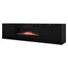 TV-LOWBOARD Tireno EF mit Elektrische Kamin - Goldfarben/Schwarz, Holzwerkstoff/Metall (182/48/40cm) - MIRJAN24