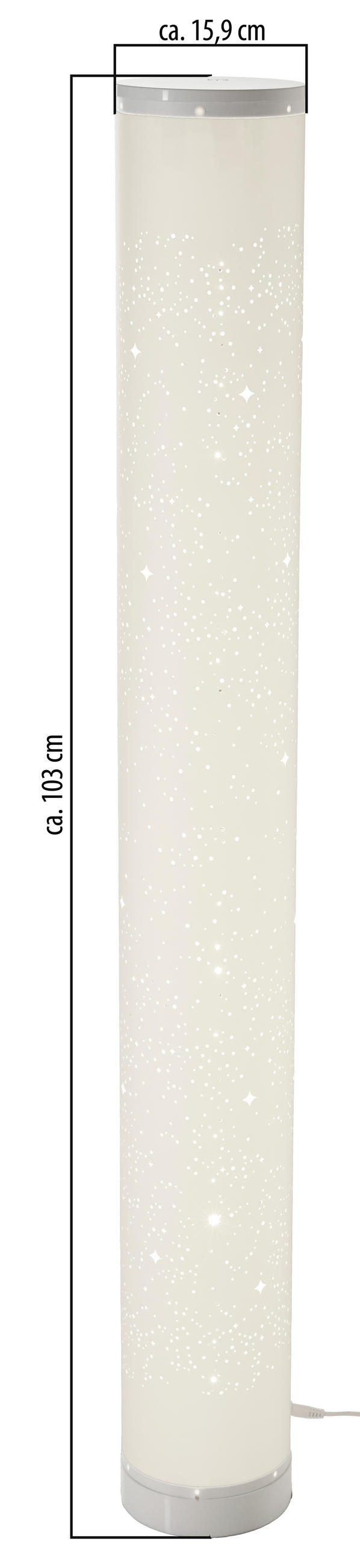 LED-LICHTSÄULE Northpoint DIY 103 cm RGB & Warmweiß Dimmbar Soundsensor Fernbedienung - Weiß, Kunststoff (13/13/104cm) - Northpoint