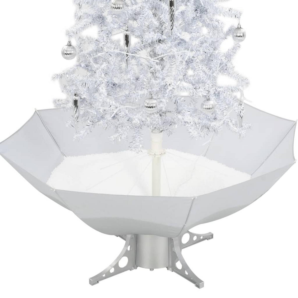 WEIHNACHTSBAUM Schneiender Mit Schirmfuss Weiss 170 Cm - Weiß, Kunststoff (170cm) - vidaXL