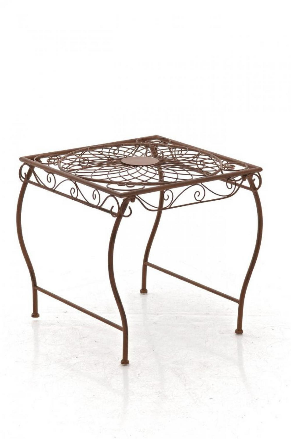 GARTENTISCH eckig 49/45/46 cm Metall Antik Braun - Braun, Metall (45/49/46cm) - CLP