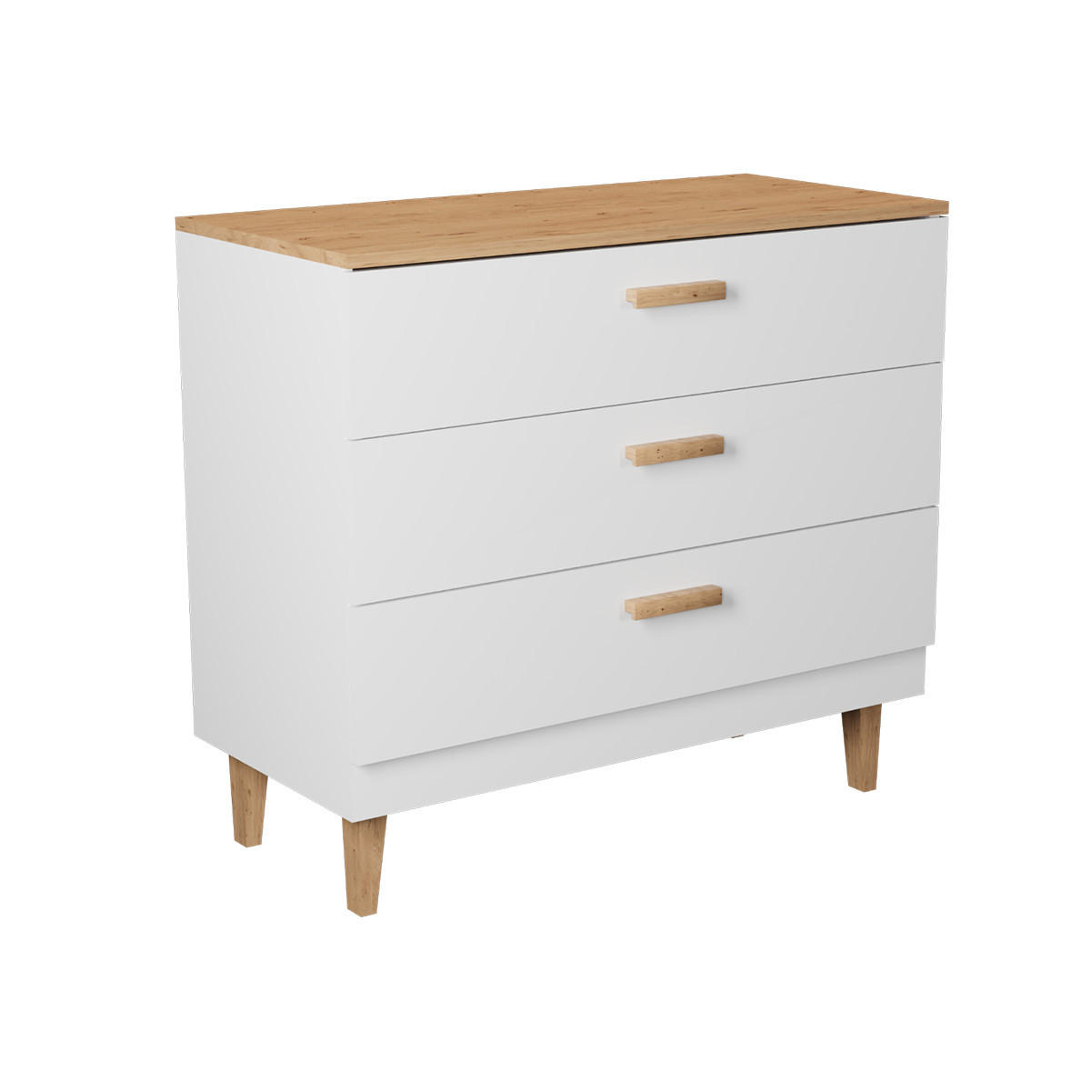 DJEČJA KOMODA Denver Bijeli - bijela, drvni materijal (47/90/100cm) - Petits-meubles