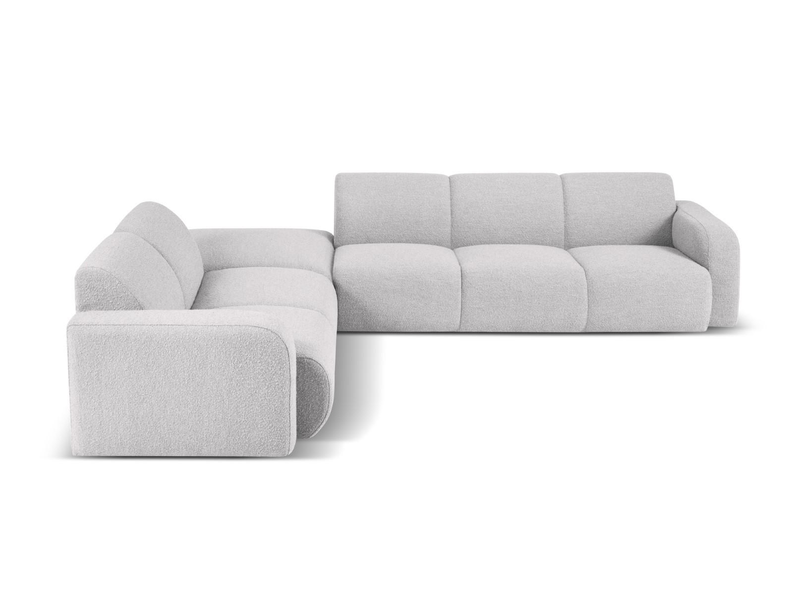 ECKSOFA links Molino aus Boucle hellgrau 6 Sitzplätze - Hellgrau, Textil (250/315cm) - Micadoni