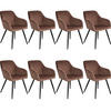 ESSZIMMERSTUHL 8er Set Marilyn 58 x 62 x 82 cm braun/schwarz - Schwarz/Braun, Textil (58/82/62cm) - tectake