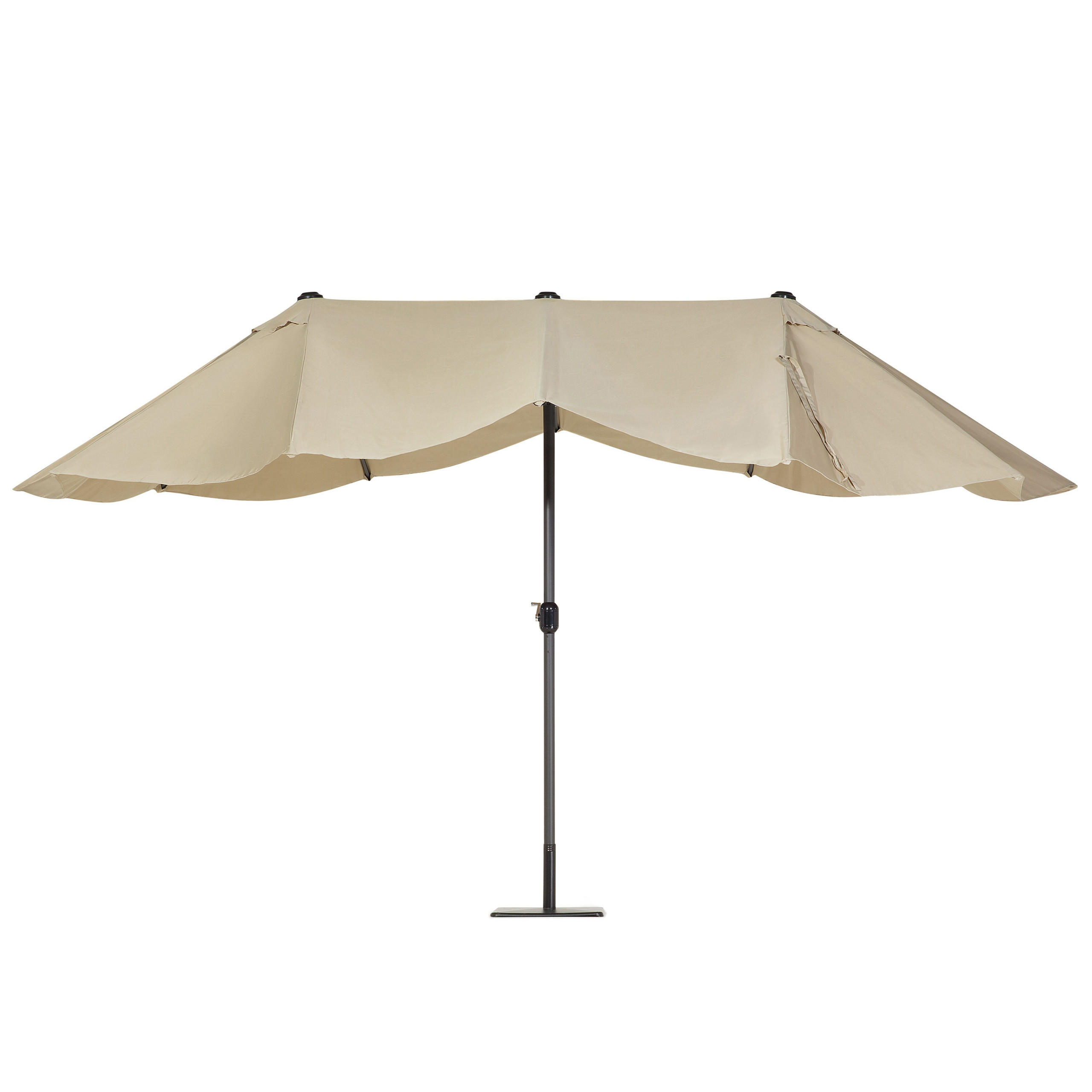 DOPPELSONNENSCHIRM taupe 270/460/247 cm Sibilla - Taupe, Textil (460/270cm) - Beliani