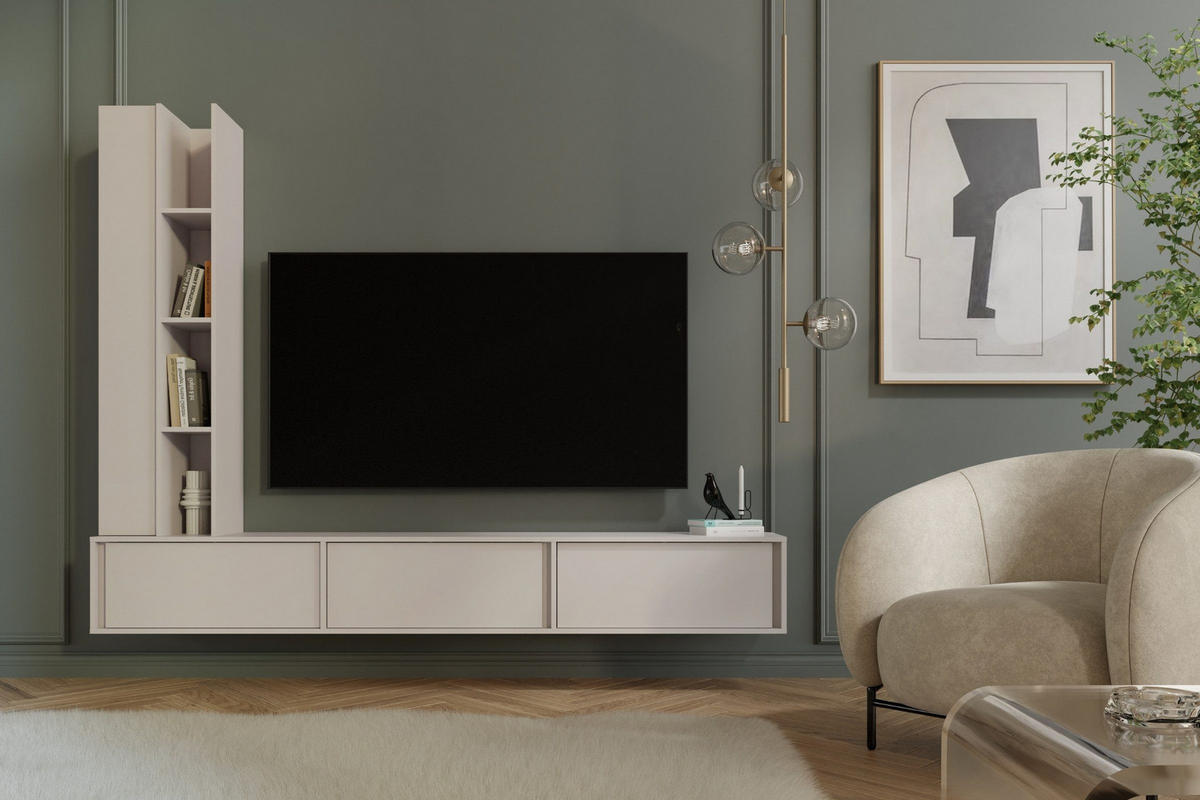 TV-ELEMENT VELORA 230/40/35 cm in Kaschmir - Kaschmir, Holzwerkstoff (230/40/35cm) - Deine Möbel 24