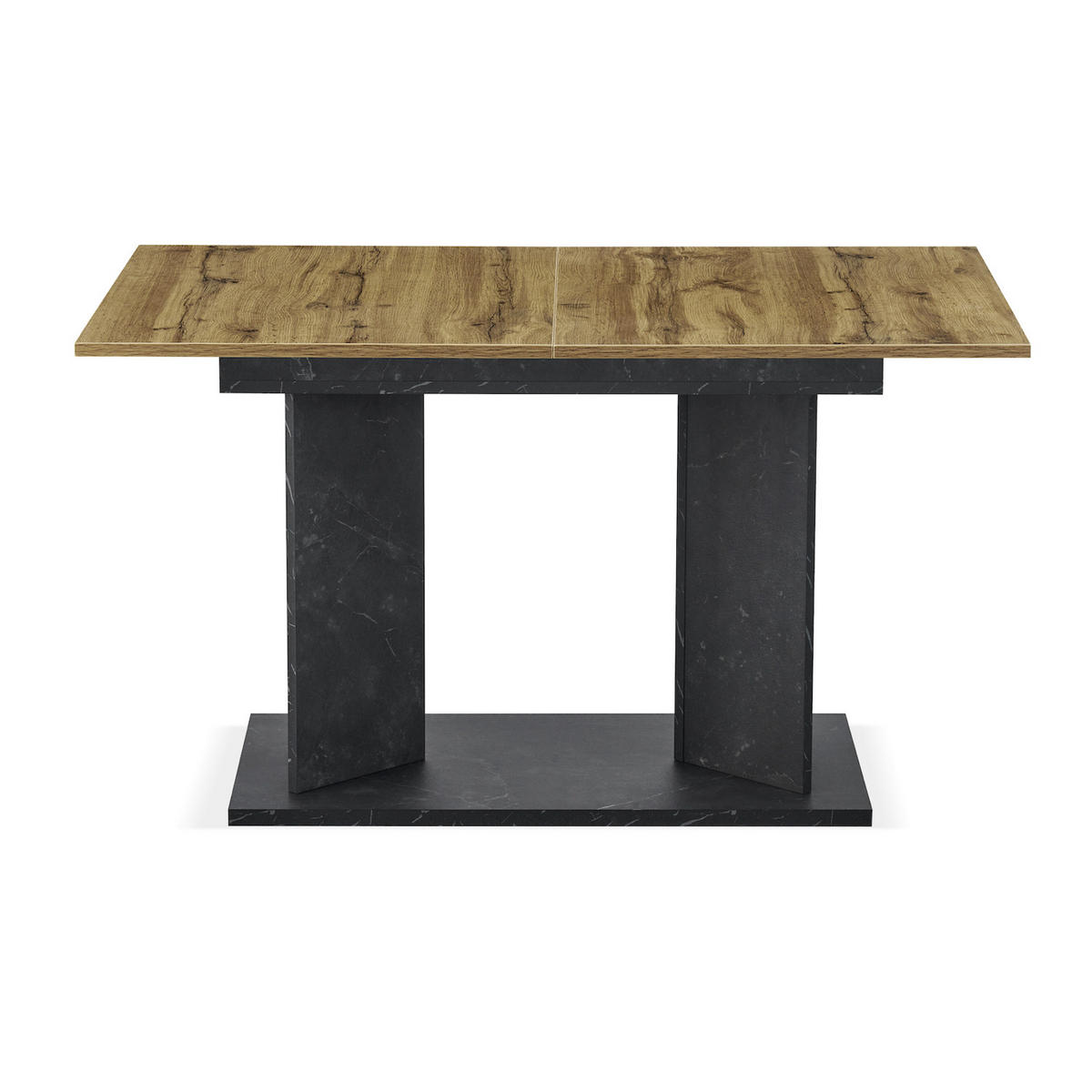 ESSTISCH VIVIAN 120-160/80/76 cm - Eiche Bianco/Anthrazit, Holzwerkstoff (80/120/76cm) - B&D Home