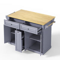KÜCHENINSEL auf Rollen mit klappbarer Arbeitsplatte, MDF, 121/69/89 cm - Naturfarben, Kunststoff (69/89/121cm) - Rolipo