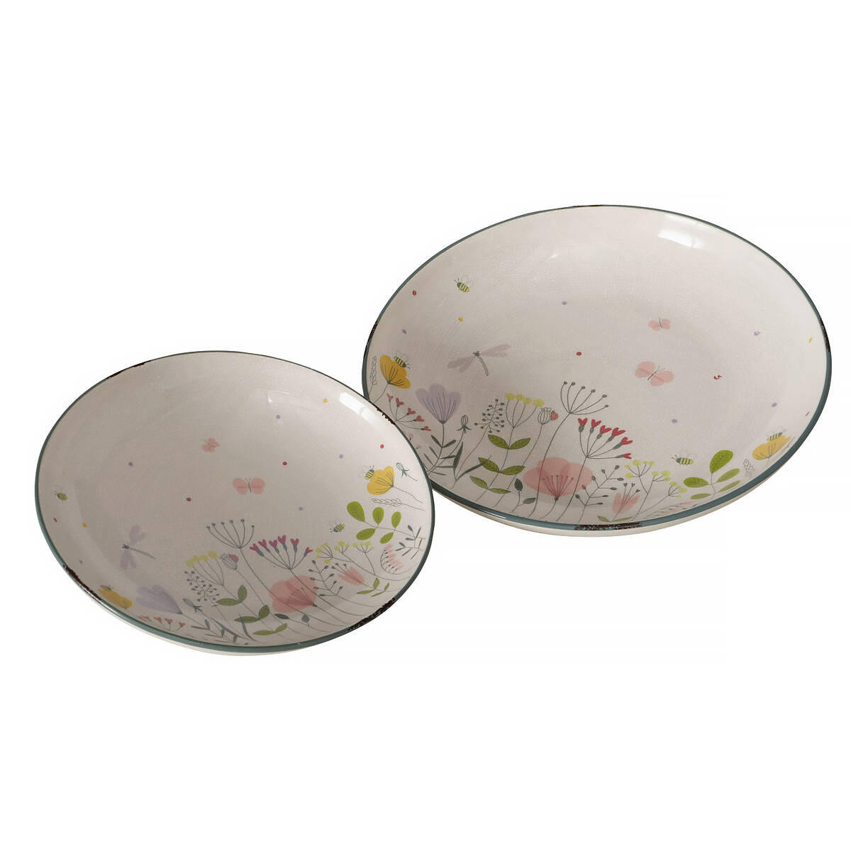 TELLER Florina 2er-Set - Multicolor, Keramik (38cm) - Boltze Home