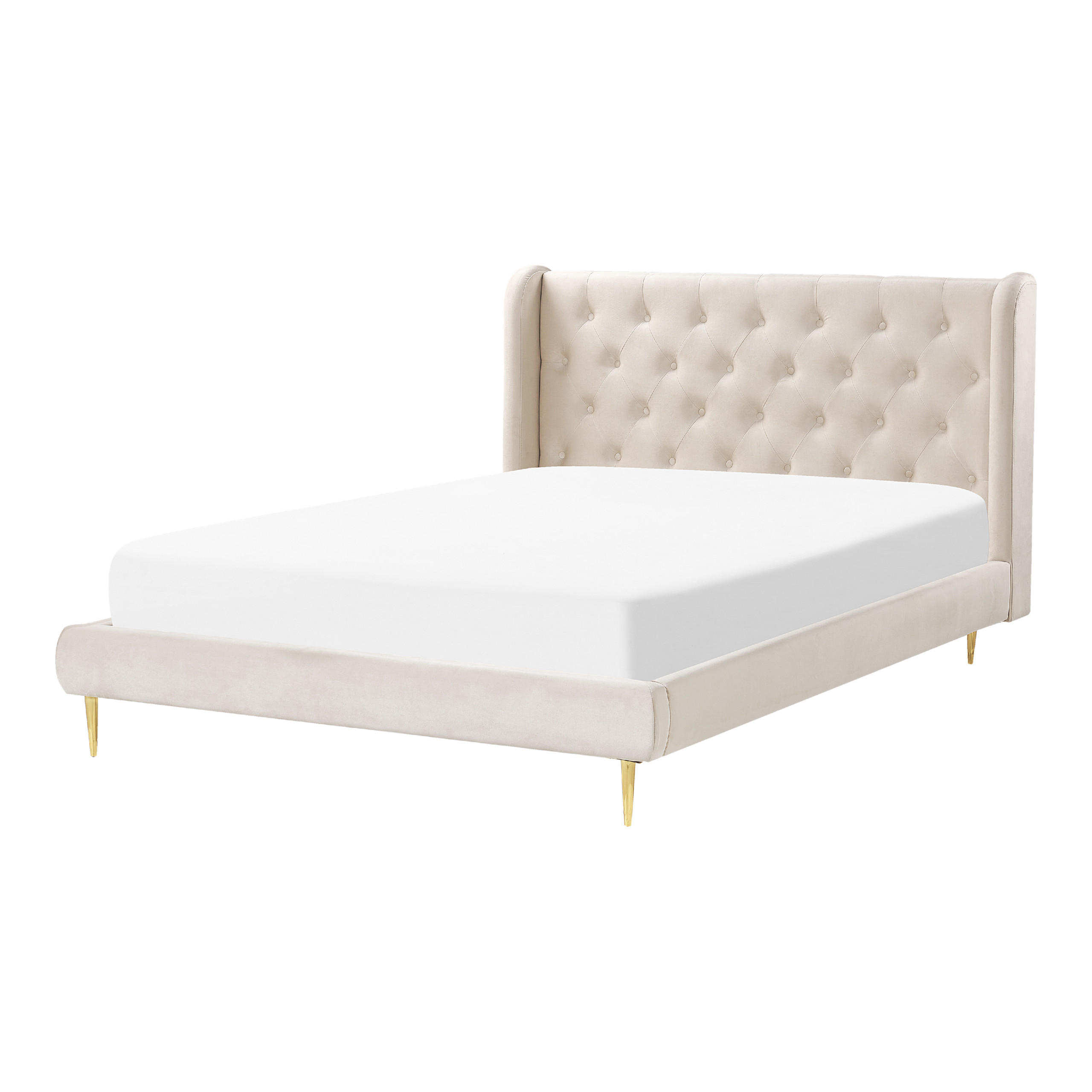 POLSTERBETT 140/200cm Beige Forbach - Beige, Textil (140/200cm) - Beliani