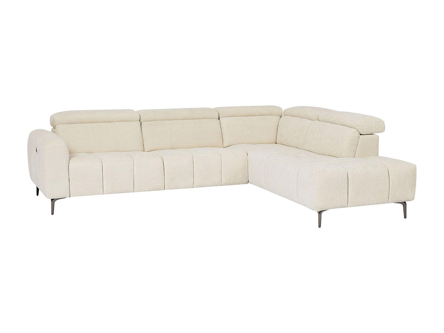 ECKSOFA rechts elektrisch relax - Textilstoff Beige - CALDORIA - Beige, Textil (292/229cm) - Vente-Unique