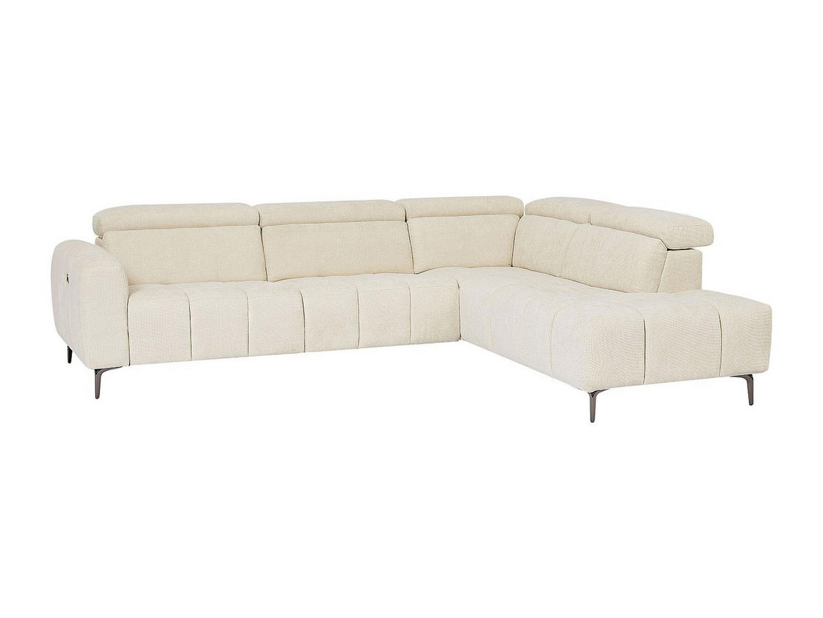 ECKSOFA rechts elektrisch relax - Textilstoff Beige - CALDORIA - Beige, Textil (292/229cm) - Vente-Unique