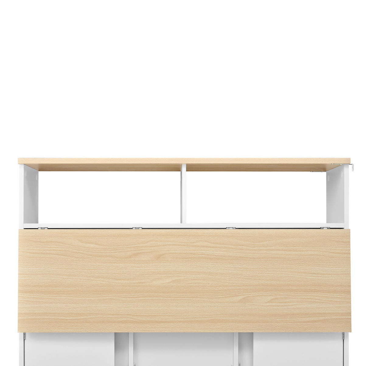 KÜCHENINSEL & Sideboard 110x68x97.5cm Weiß MDF mit Klappplatte & Stauraum - Weiß, Holzwerkstoff (110/97.5/68cm) - Modfu