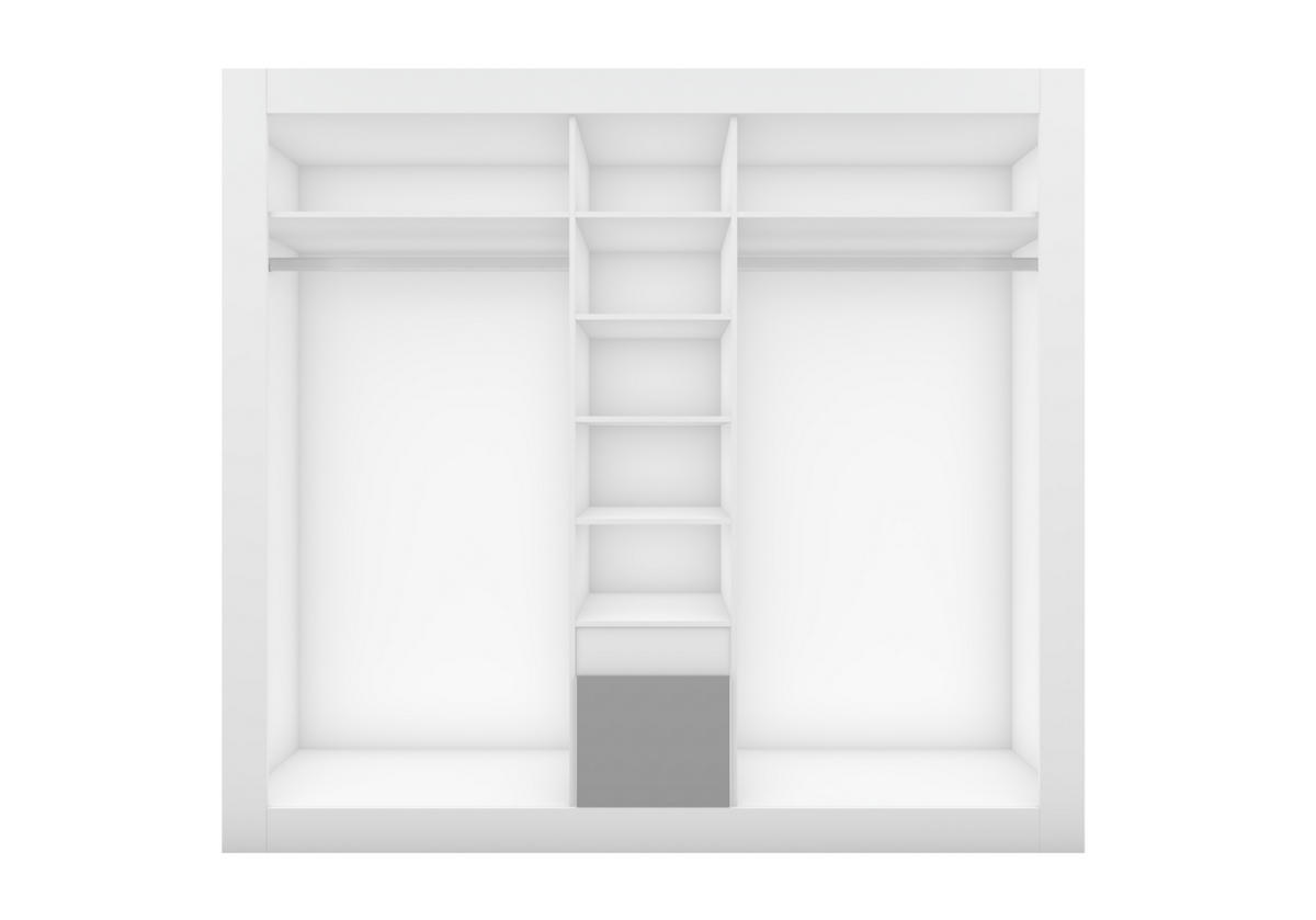DREHTÜRENSCHRANK - Hiliar (Weiß) - Weiß, Holzwerkstoff/Metall (231/210/57cm) - Möblo