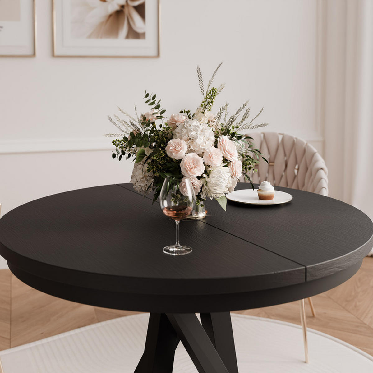 AUSZIEHTISCH LORIEN 100/140/75 cm Schwarz - Schwarz, Holzwerkstoff/Metall (100/100/75cm) - Idohome