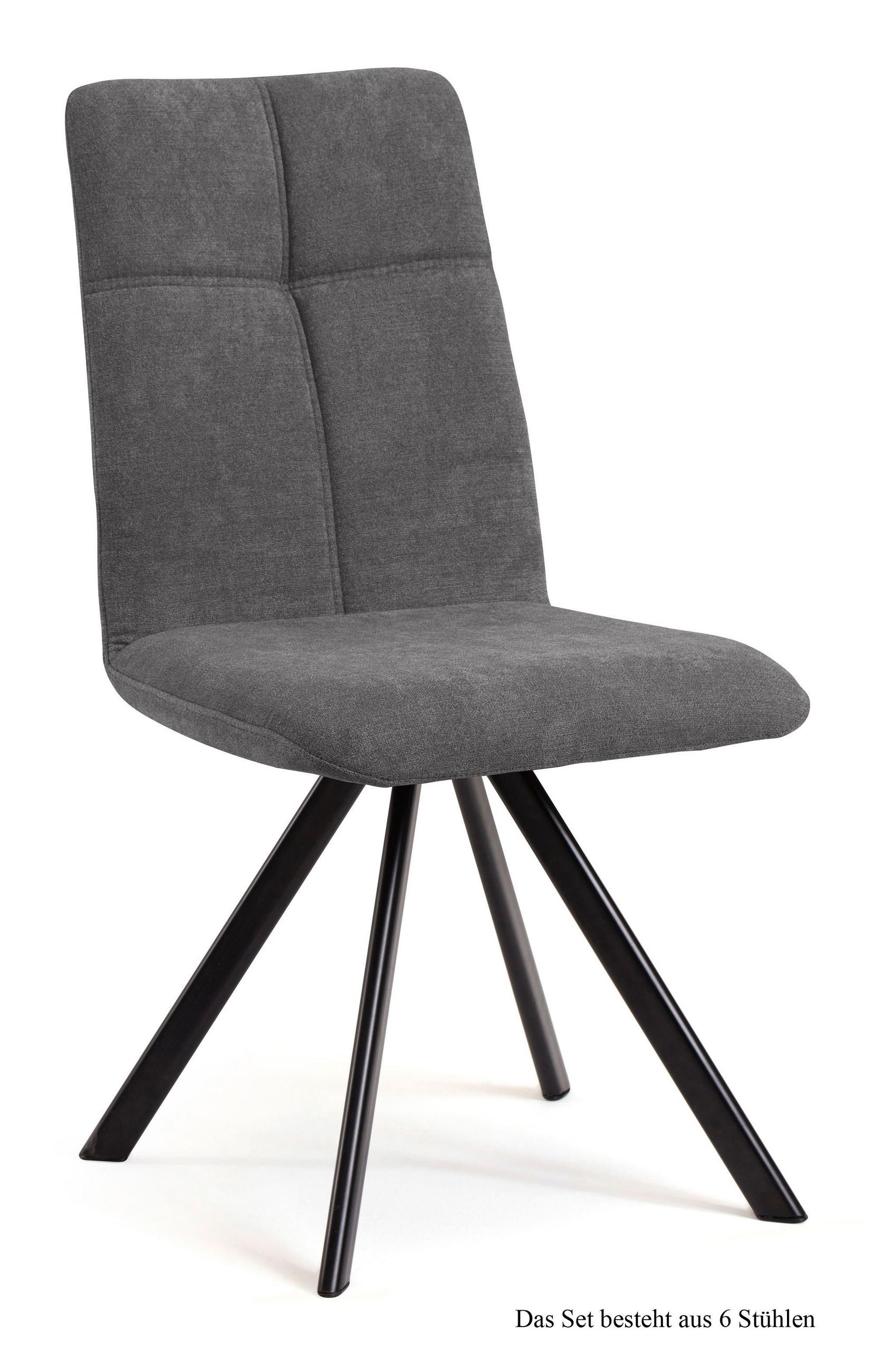 ESSZIMMERSTUHL drehbar (6er-Set) Deryl 47x92x60 Schwarz/Grau - Schwarz/Grau, Kunststoff (60/92/47cm) - 58aufmkessel
