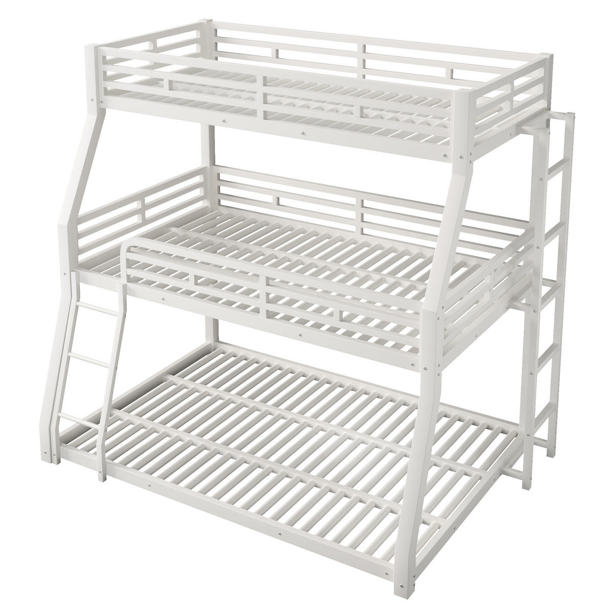 ETAGENBETT 90/120/140 x 200 cm, 3 Ebenen, DE-42019, in Weiß - Weiß, Metall (140/200cm) - ComfortXL