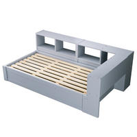 STAURAUMBETT 90/200 cm DE-32619 mit LED und Stauraum Grau - Grau, Holzwerkstoff (90/200cm) - ComfortXL