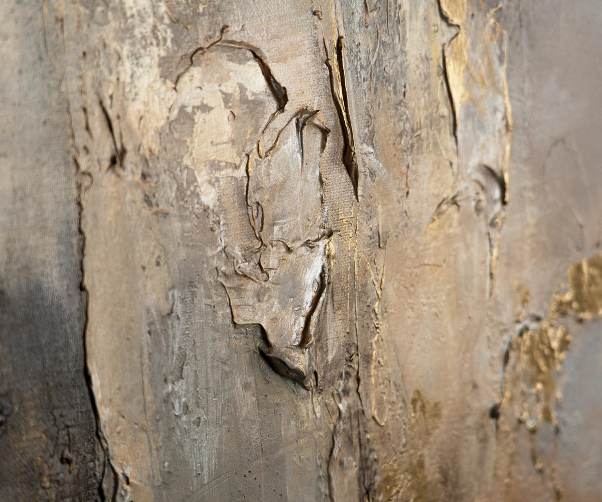 GEMÄLDE Goldene Horizonte II Schattenfugenrahmen Grau 120x80 cm - Grau, Holz (120/80cm) - YS-art gallery