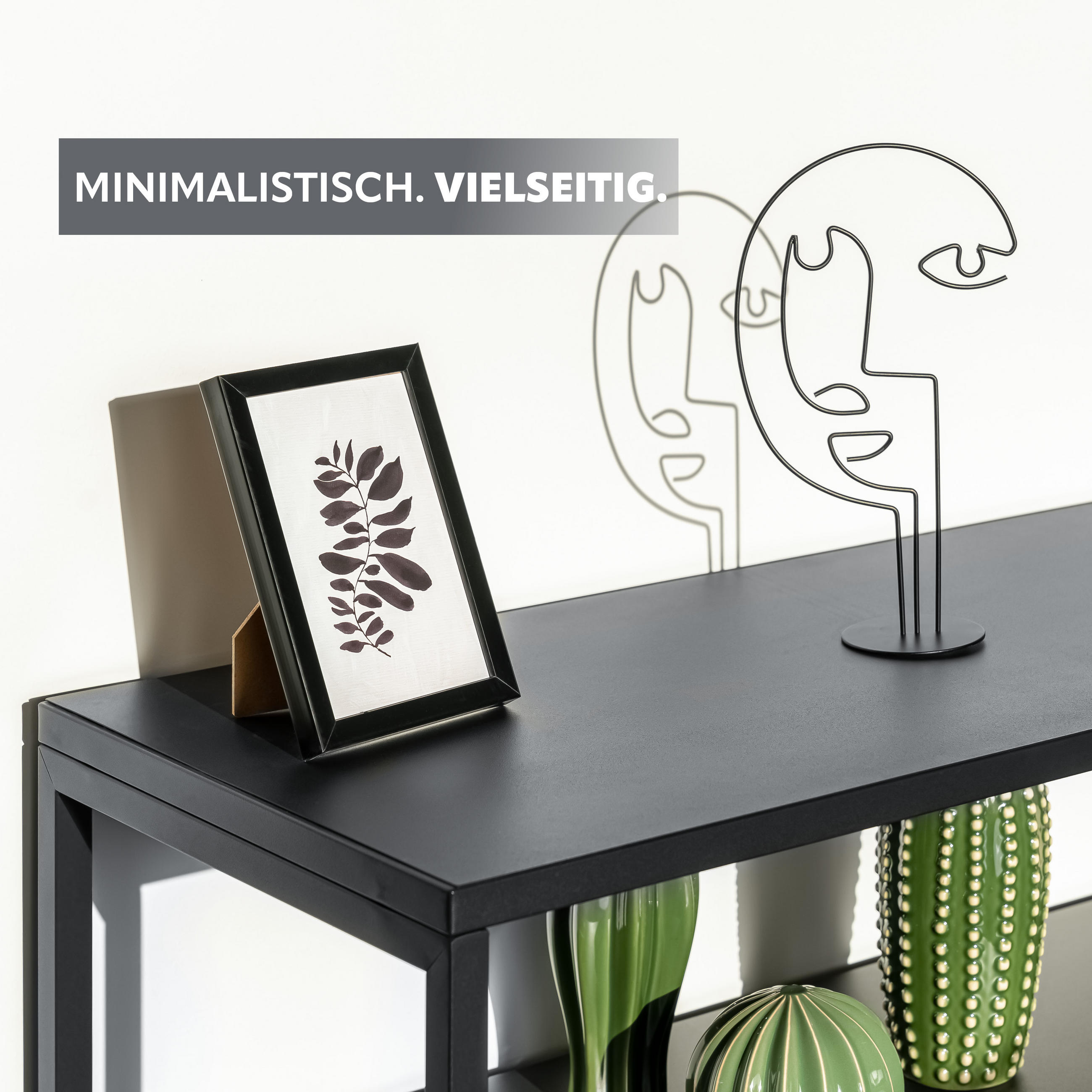 Thumbnail - bremermann Konsolentisch,, Schwarz, Metall, 100x79.5x33.5 cm, Wohnzimmer, Wohnzimmertische, Konsolentische