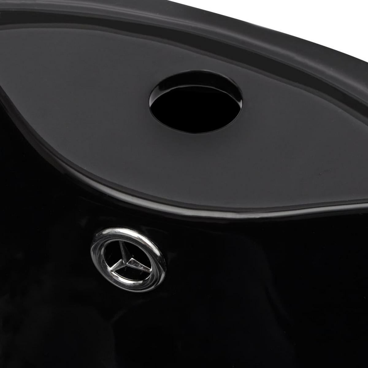 STANDWASCHBECKEN Keramik Mit Loch Für Überlauf/Armatur Schwarz - Schwarz, Keramik (41.5/86/400cm) - vidaXL